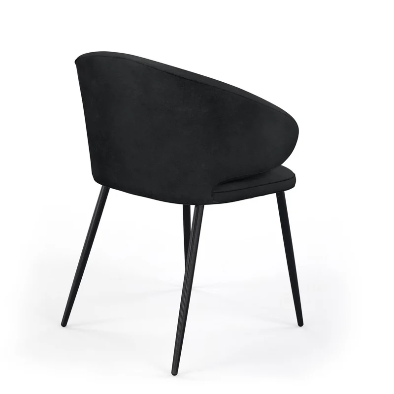 Chaise en tissu pieds noirs, 60x50xH80 cm - FIDJI