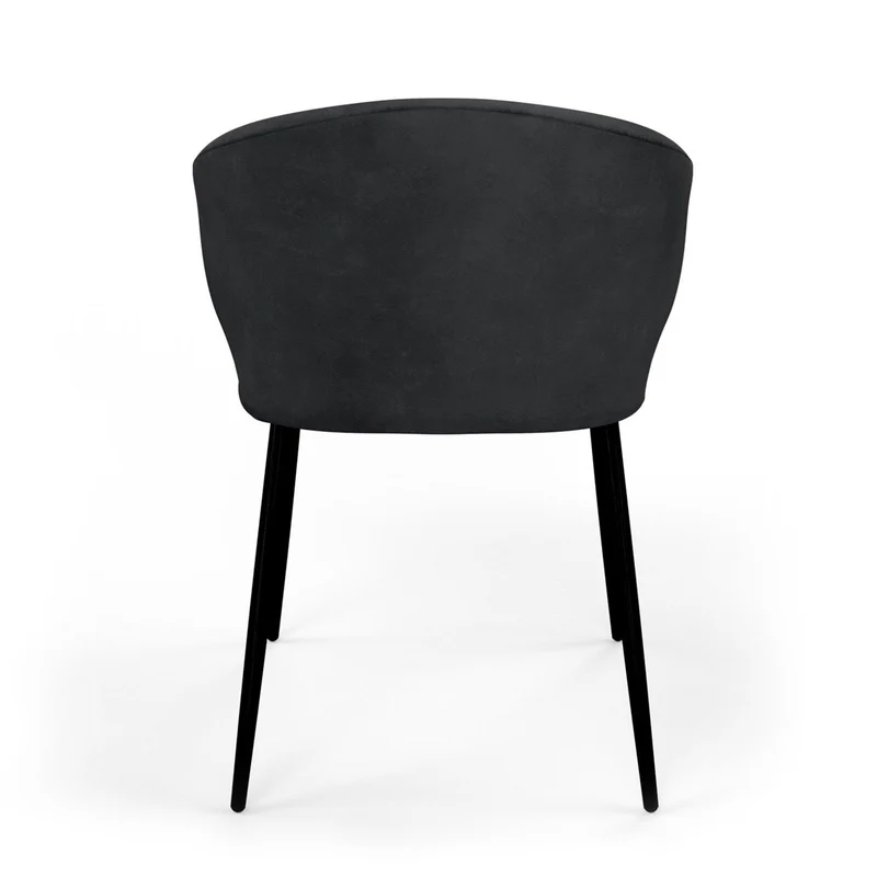 Chaise en tissu pieds noirs, 60x50xH80 cm - FIDJI
