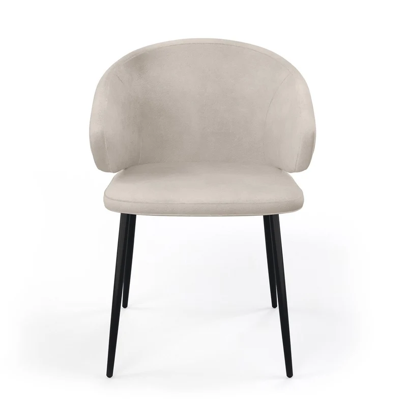 Chaise en tissu pieds noirs, 60x50xH80 cm - FIDJI