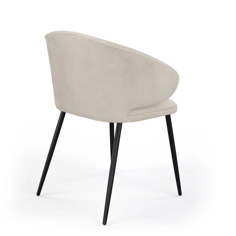 Chaise en tissu pieds noirs, 60x50xH80 cm - FIDJI