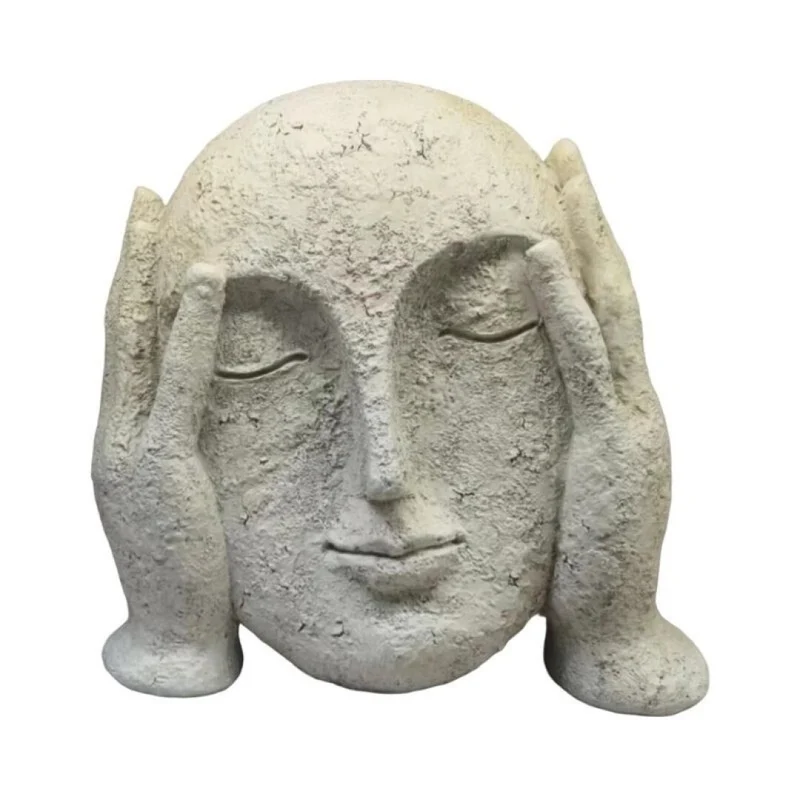 Visage déco en polyrésine, 19xH17 cm