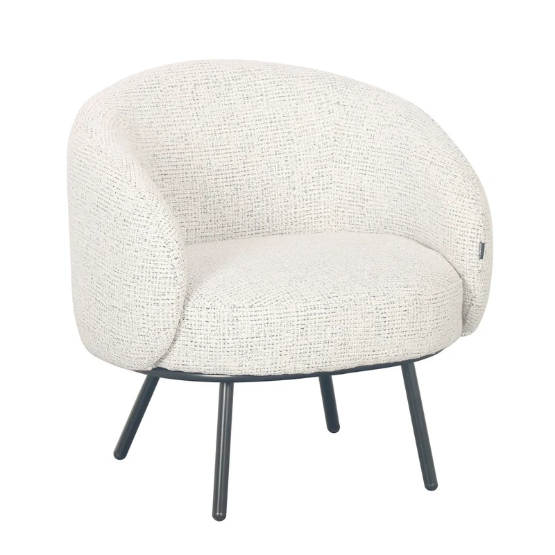 Fauteuil CLOUD arrondi en tissu haute qualité, 74x68xH74 cm
