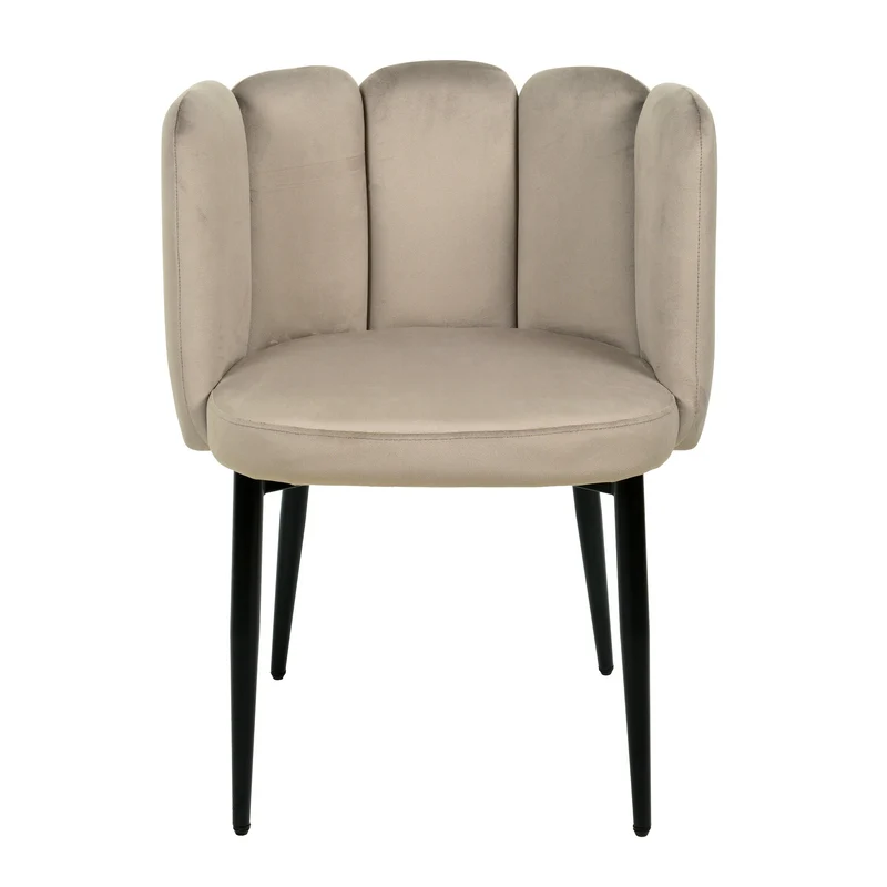 Chaise coquillage en velours anti tâche - CONNOR