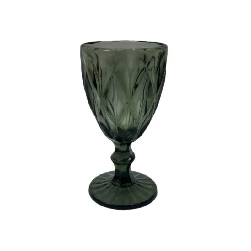 Verre à vin en verre gris, D8xH15,5CM, 240ML - LUXY