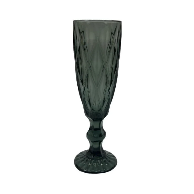 Flûte à champagne en verre gris, D6xH20CM, 160ML - LUXY