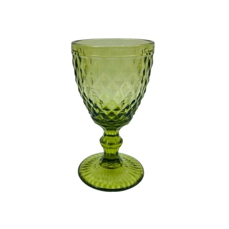 Verre à vin en verre vert, D8xH15,5CM, 240ML - GRANY