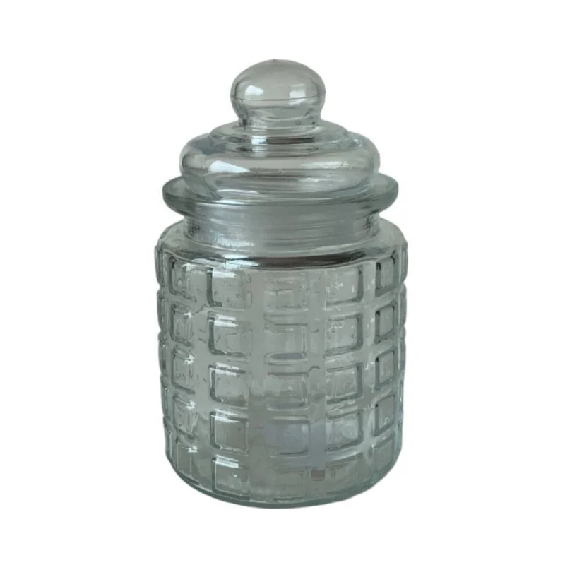 Pot en verre transparent hermétique, D7x13cm, 320ml