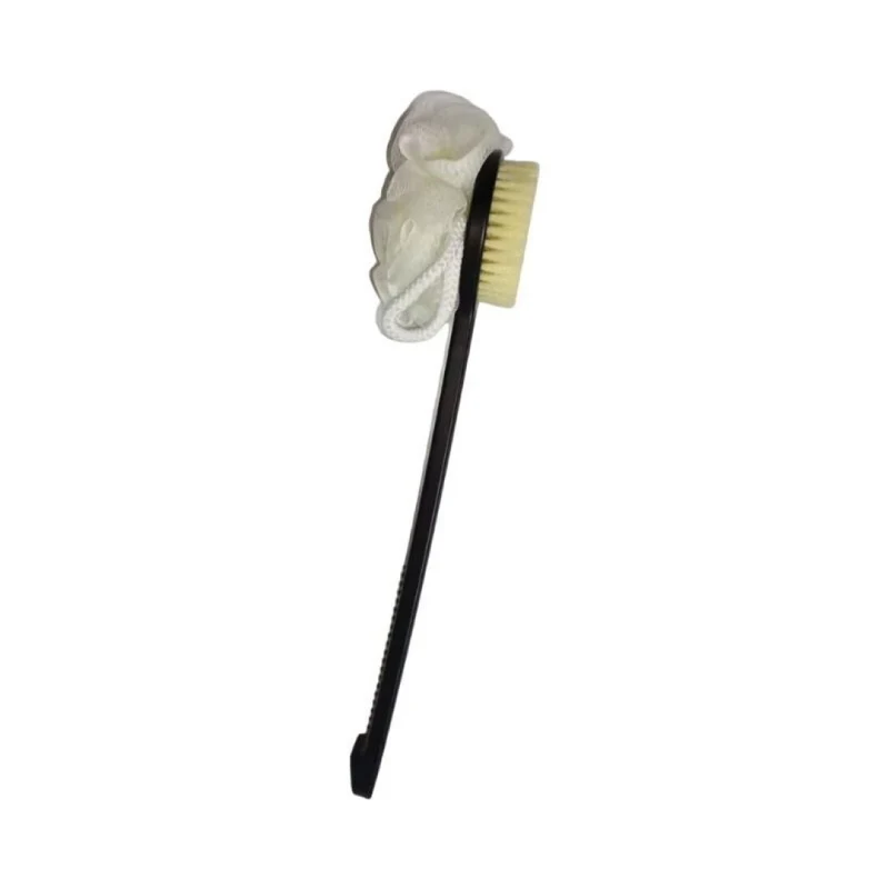 Fleur et brosse de douche 8x36CM double face, manche noir - BILLY