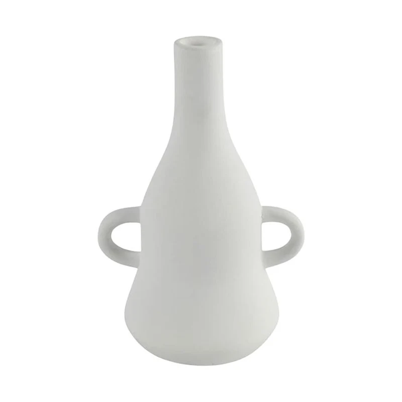 Vase en céramique blanc, H23 cm