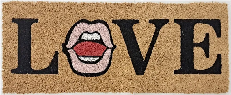 Tapis d’entrée Paillasson coco naturel LOVE 30x75cm ep 1,5cm