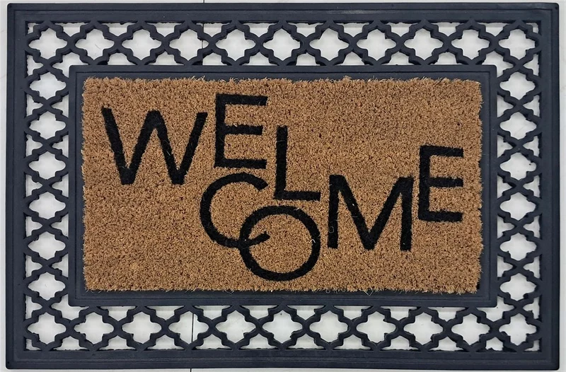 Tapis d’entrée Paillasson coco naturel WELCOME 40x60cm ep 1,5cm