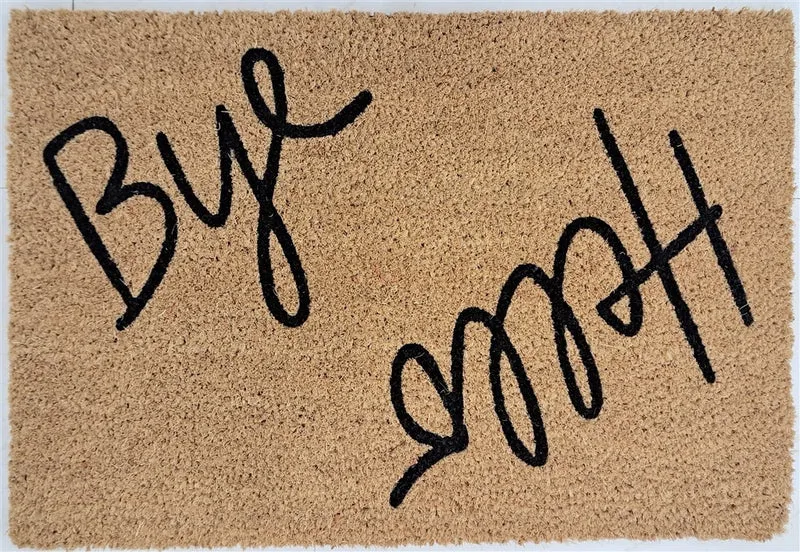 Tapis d’entrée Paillasson coco naturel HELLO BYE 40x60cm ep 1,5cm