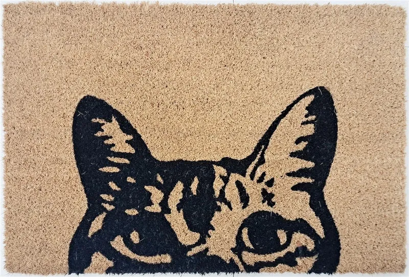 Tapis d’entrée Paillasson coco naturel CHAT 40x60cm ep 1,5cm