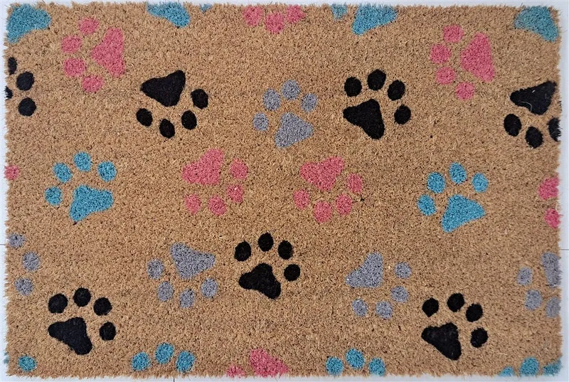 Tapis d’entrée Paillasson coco naturel PATTE DE CHAT 40x60cm ep 1,5cm