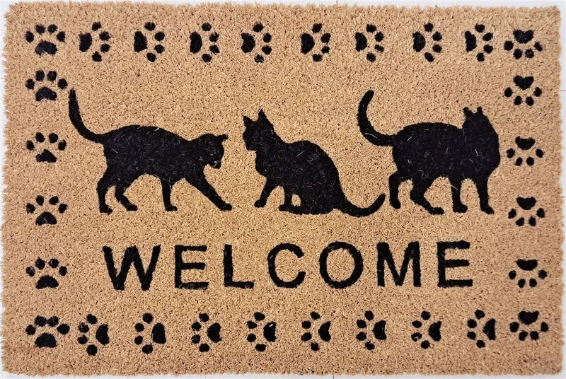Tapis d’entrée Paillasson coco naturel WELCOME 40x60cm ep 1,5cm