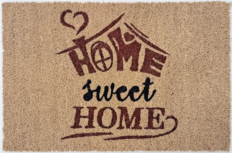 Tapis d’entrée Paillasson coco naturel HOME SWEET HOME 40x60cm ep 1,5cm
