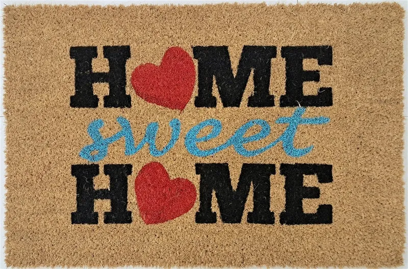 Tapis d’entrée Paillasson coco naturel HOME SWEET HOME 40x60cm ep 1,5cm