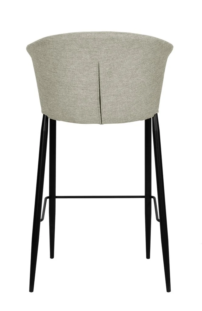 Tabouret Nils tissu prémium et métal noir hauteur 75 cm-empilable