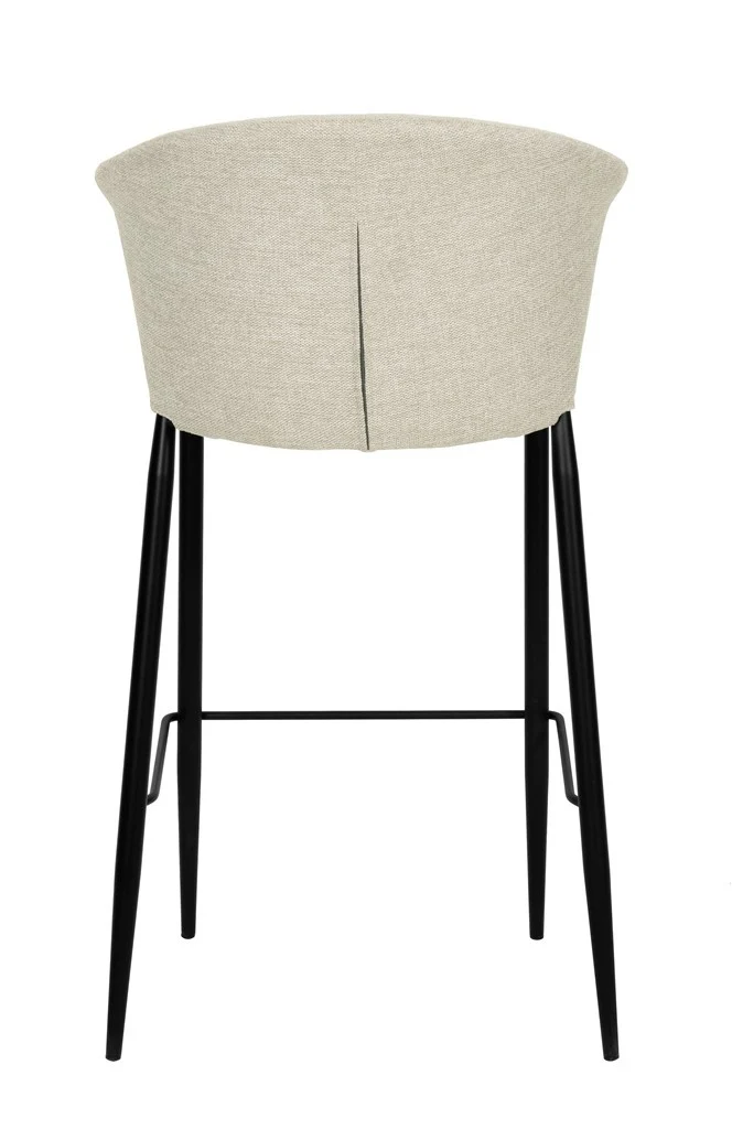 Tabouret Nils tissu prémium et métal noir hauteur 75 cm-empilable