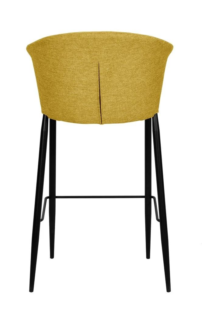 Tabouret Nils tissu prémium et métal noir hauteur 75 cm-empilable