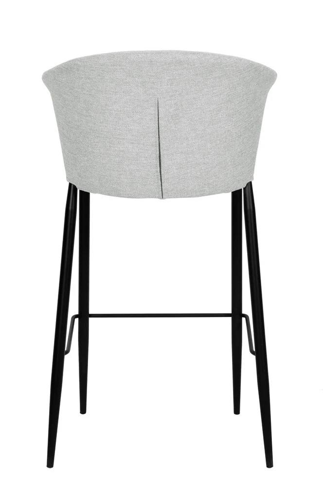 Tabouret Nils tissu prémium et métal noir hauteur 75 cm-empilable