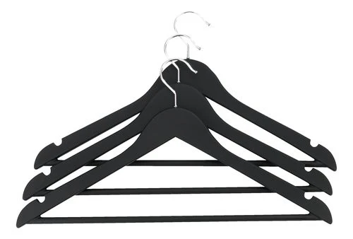 LOT 3 CINTRES AVEC ENCOCHES ET BARRE POUR CHEMISES ROBES ET VESTES