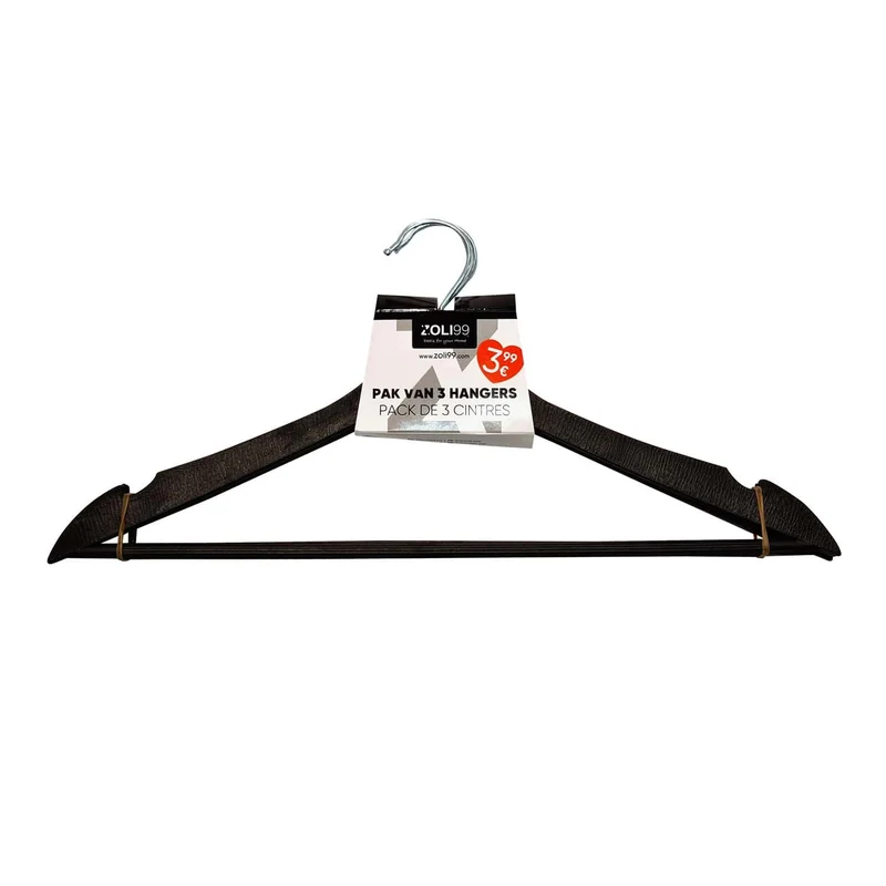 LOT 3 CINTRES AVEC ENCOCHES ET BARRE POUR CHEMISES ROBES ET VESTES