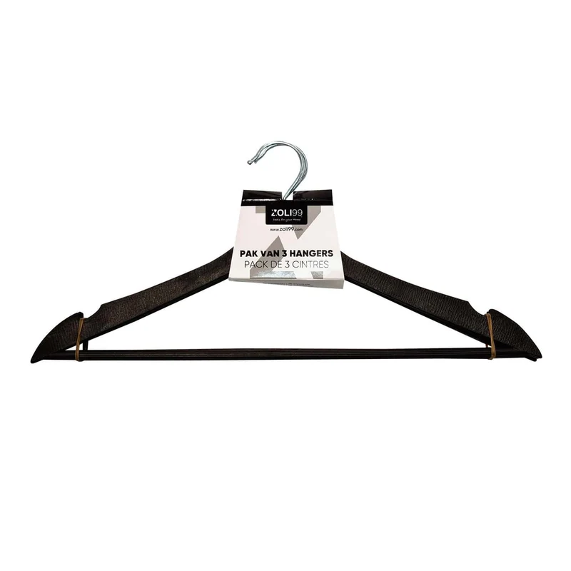 LOT 3 CINTRES AVEC ENCOCHES ET BARRE POUR CHEMISES ROBES ET VESTES