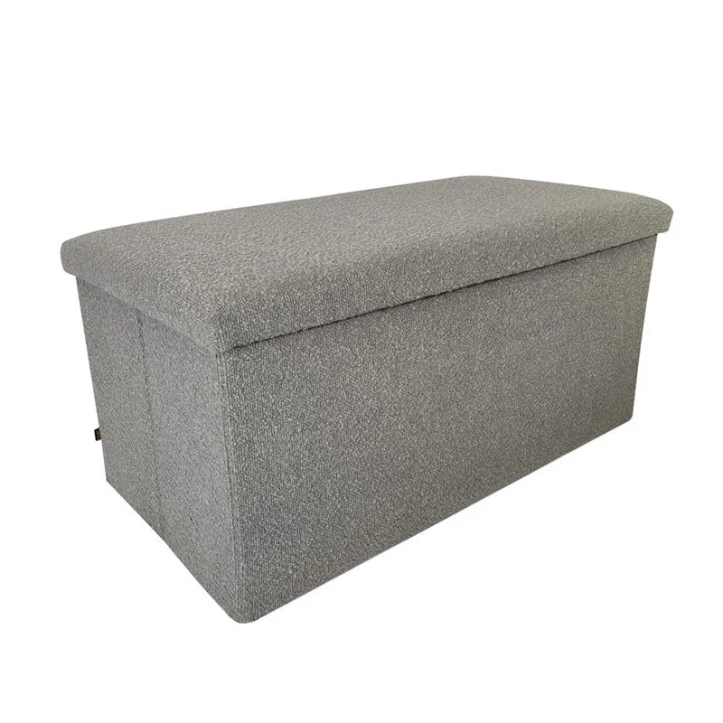 Banc pouf coffret de rangement pliable bouclette, 76x38xH38cm - YANE
