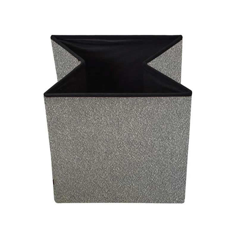 Pouf coffret de rangement pliable tissu bouclette, 38x38xH38cm - YANE