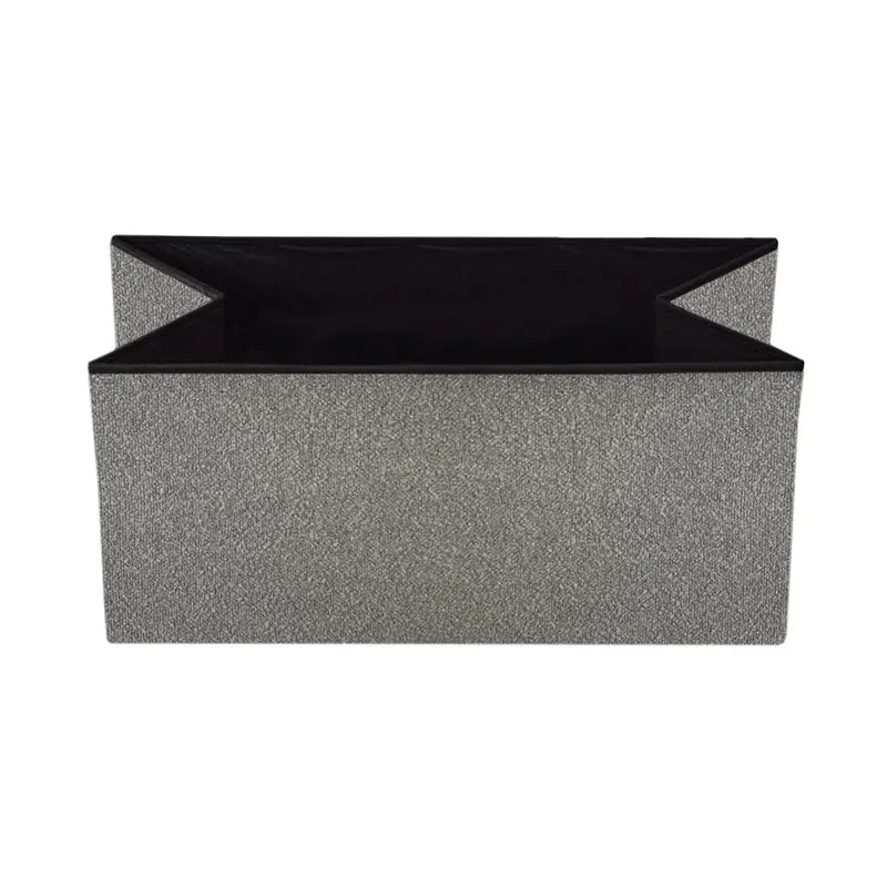 Pouf coffret de rangement pliable tissu bouclette, 38x38xH38cm - YANE