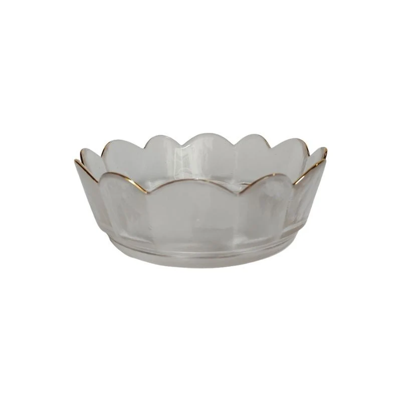 Saladier en verre contour dore, D15xH5cm
