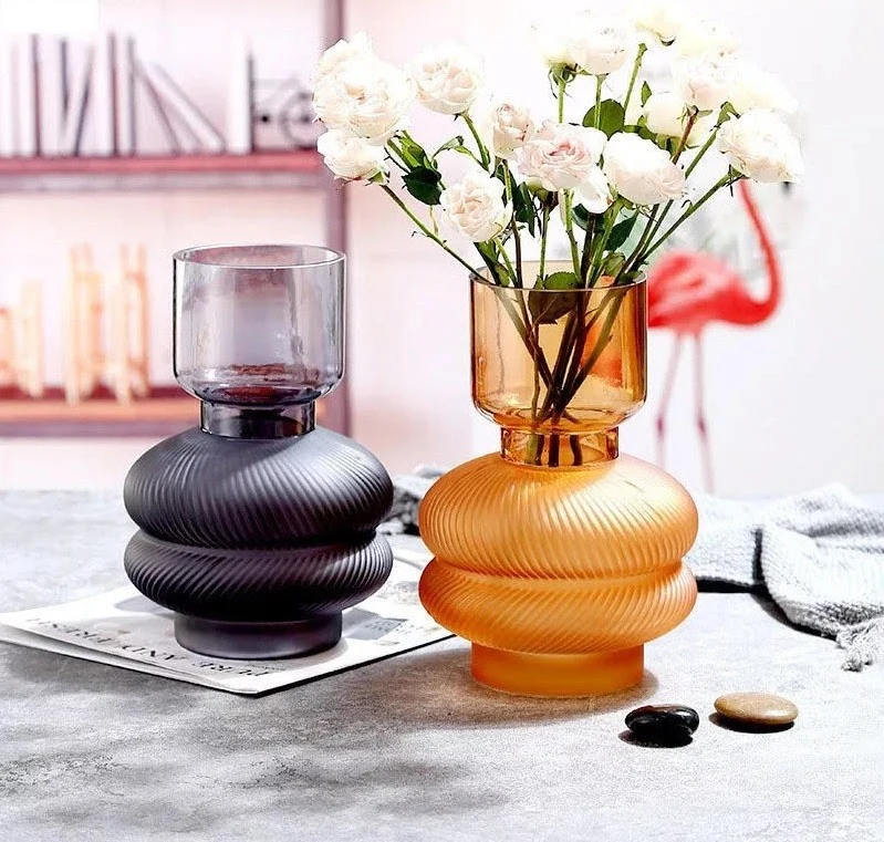 Vase en verre gris, D15xH22cm
