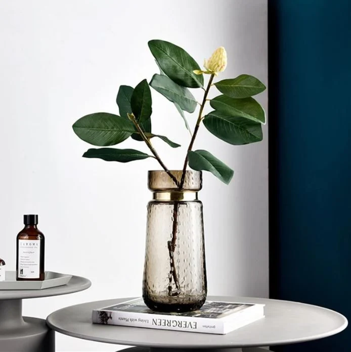 Vase en verre gris, D12,5xH30CM - RAINO