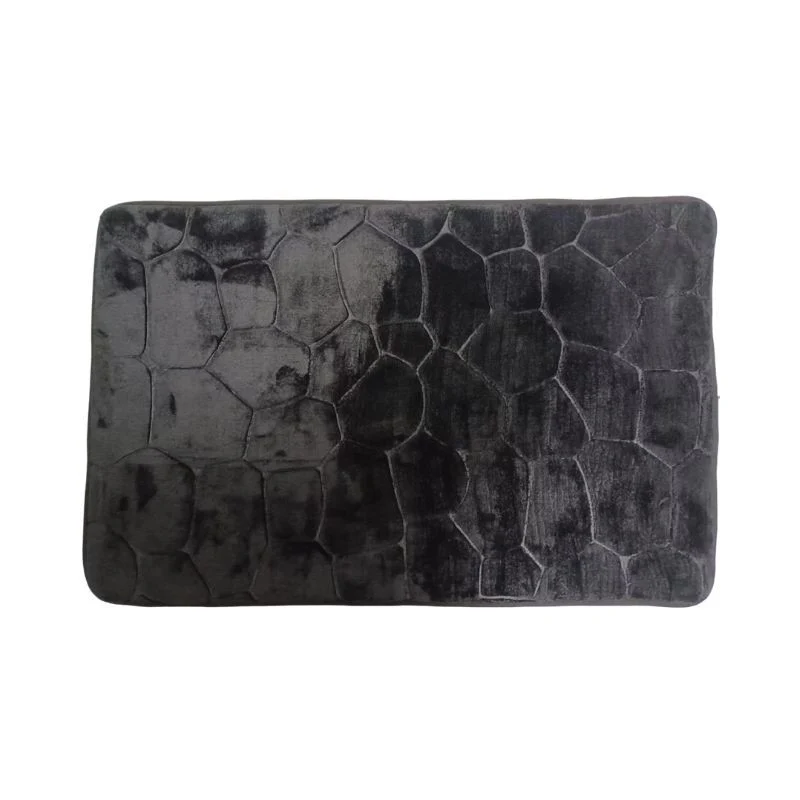 Tapis de bain motifs géométriques noir, 45x70CM - BILLY