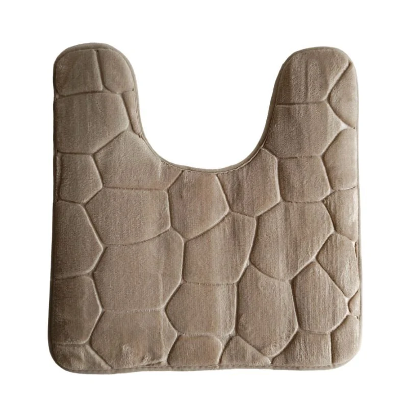 Tapis contour WC beige motifs géométriques, 45x45CM - OXY