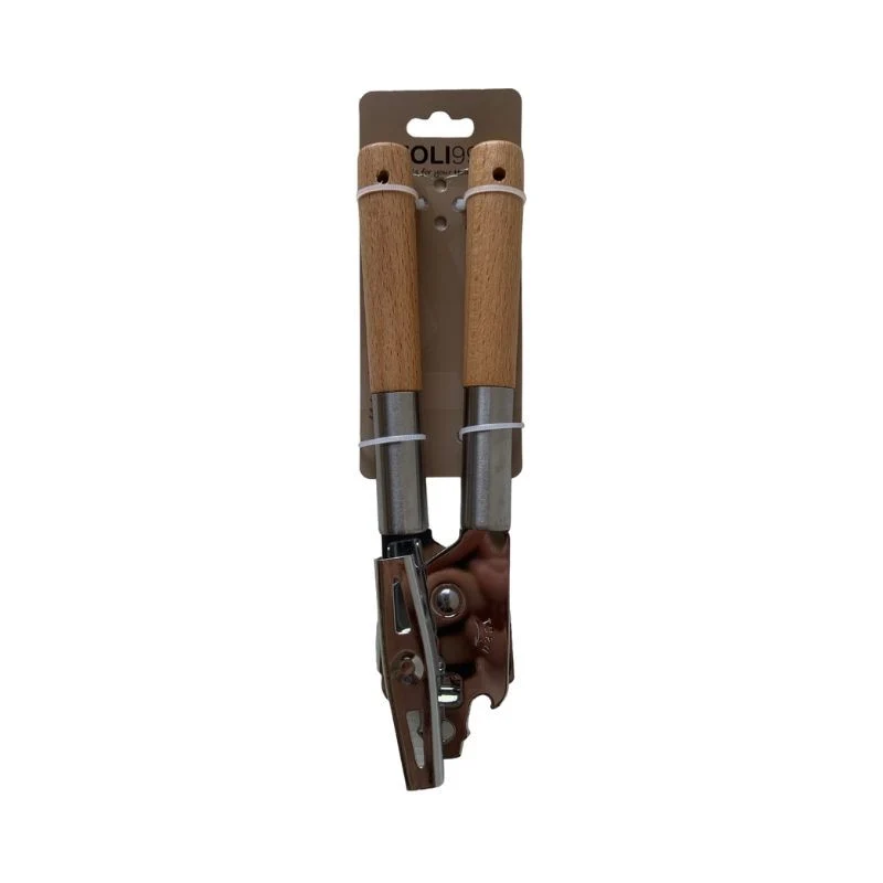 Ouvre-boîte en acier inoxydable et manche en bois, 4,6xH22cm - COOK