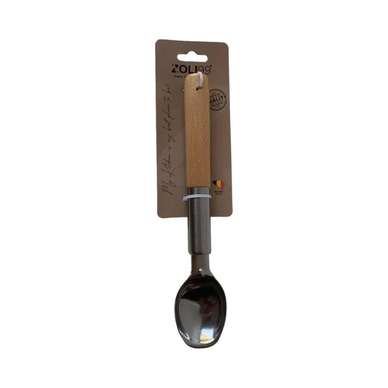 Cuillère à glace en acier inoxydable et manche en bois, 4,5xH21cm - COOK