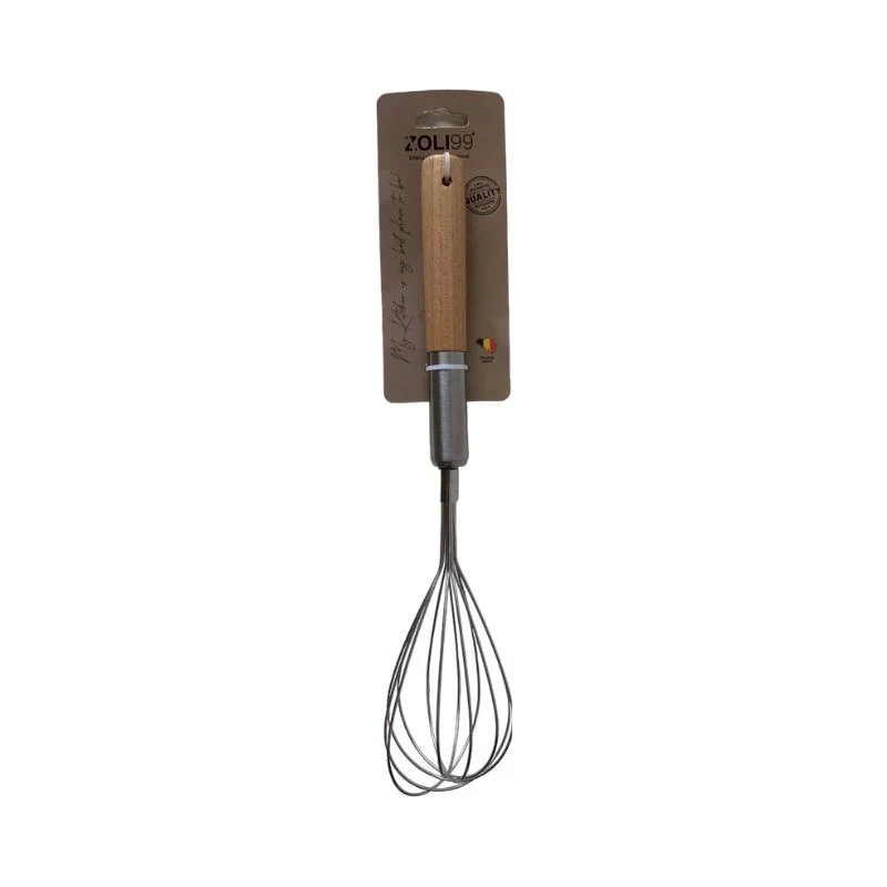 Fouet de cuisine en acier inoxydable et manche en bois 5xH30cm - COOK