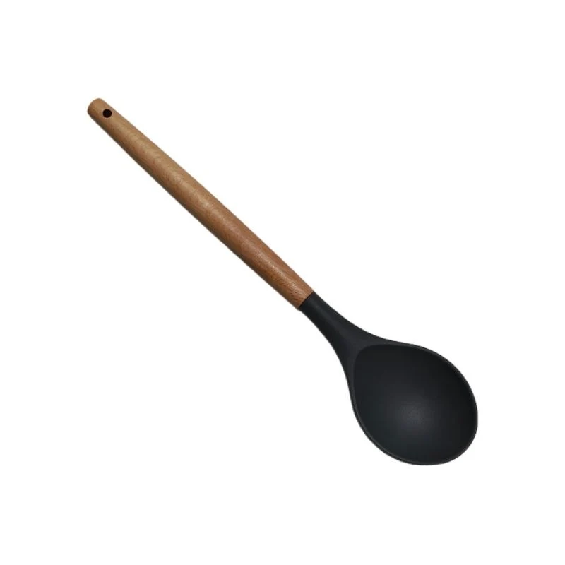 Cuillère 31x7cm en silicone, manche en bois - CUCINA