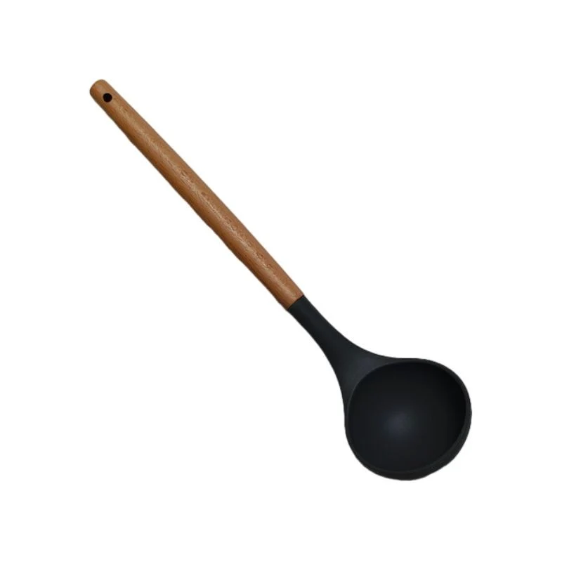 Louche 31x8cm en silicone, manche en bois - CUCINA