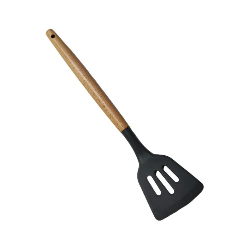 Spatule 32x8cm en silicone, manche en bois - CUCINA