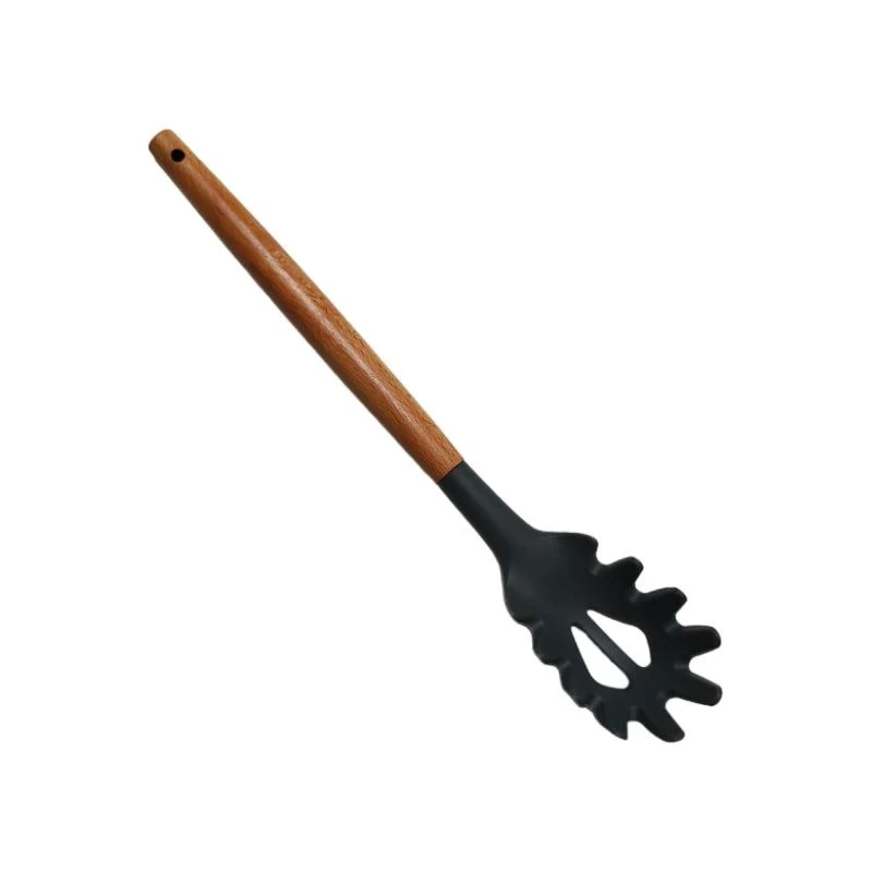 Pince à spaghetti 31x6cm en silicone, manche en bois - CUCINA