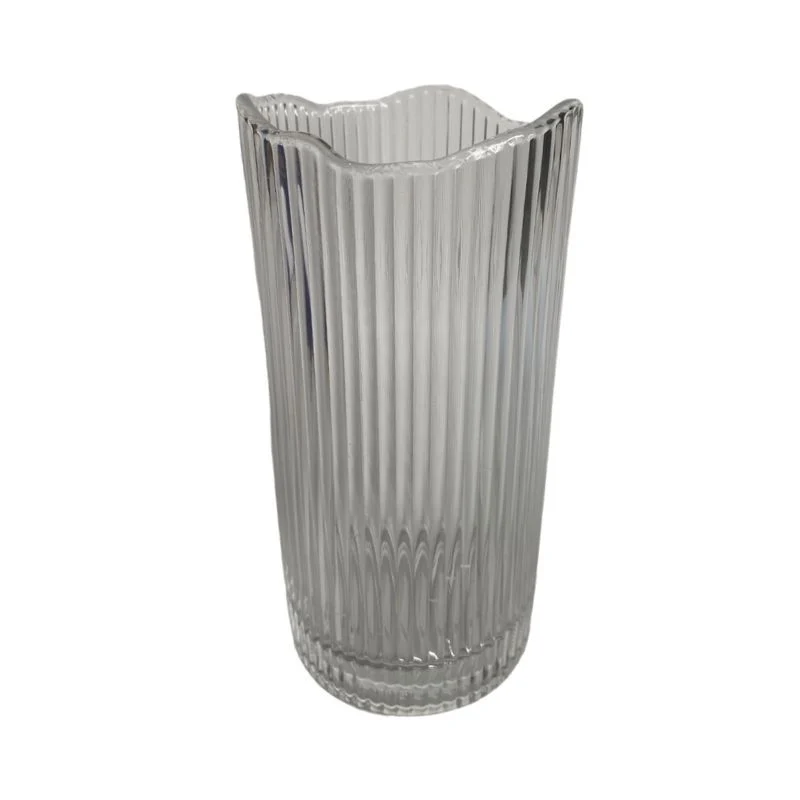 Vase en verre transparent D10xH22,8 cm