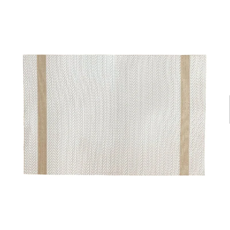 Set de table lavable avec motif lin et rayure 30x45 cm