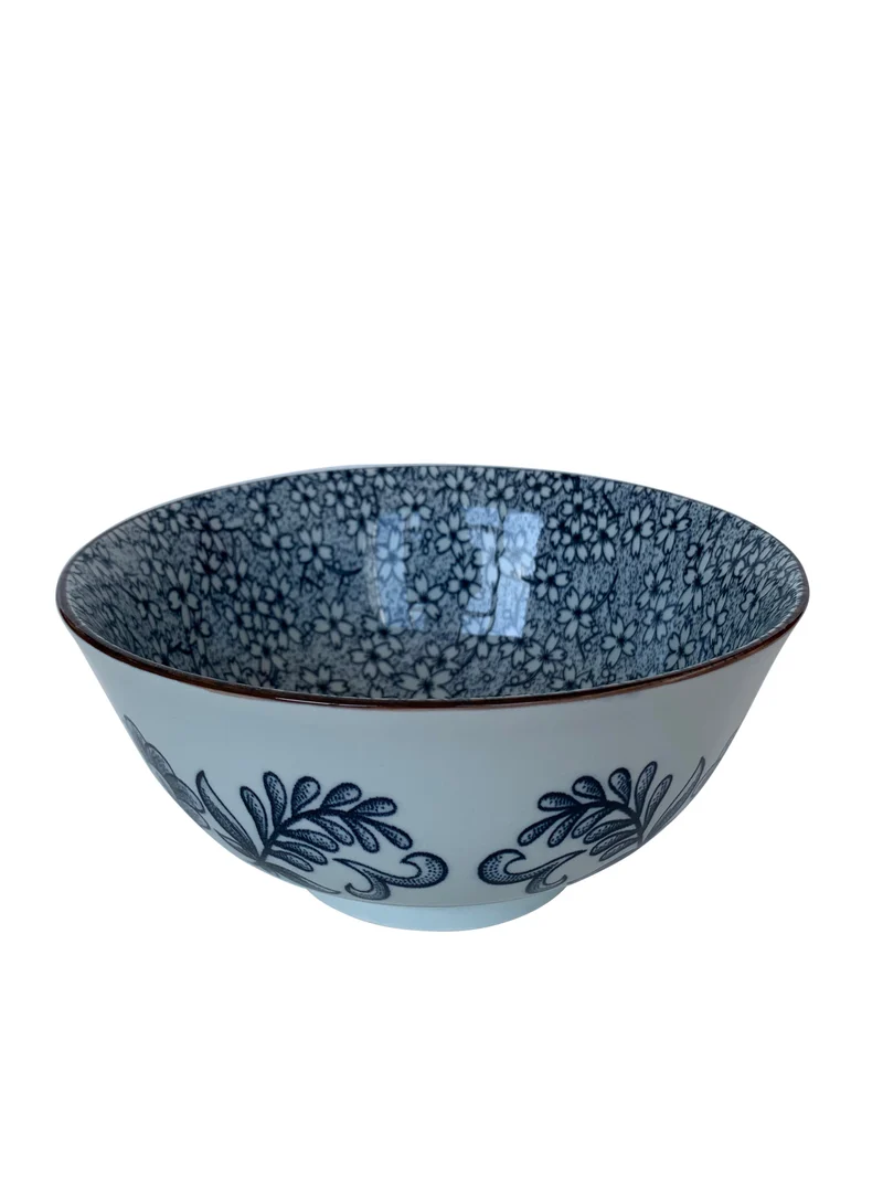 Bol en céramique à motif intérieur/extérieur assortis, D16 cm - YACHIYO