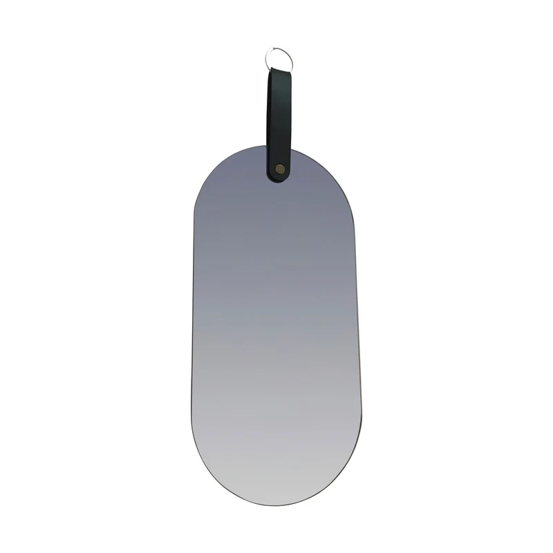 Miroir MORITZ a Suspendre avec anse en PU noir 15x30 cm
