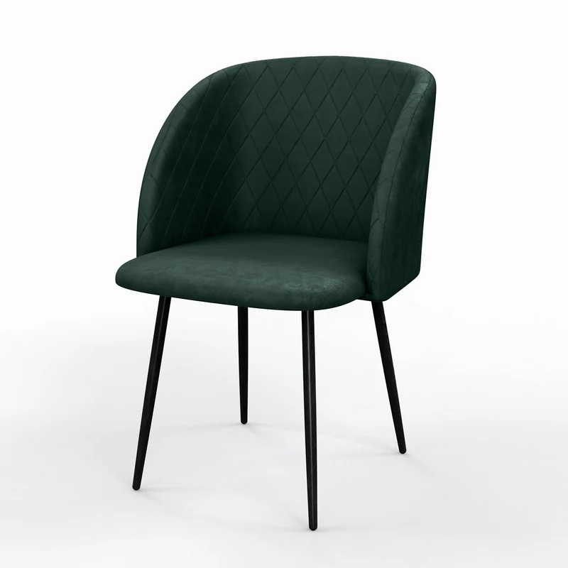 Chaise de salle à manger capitonnée tissu anti-tache-HESTER