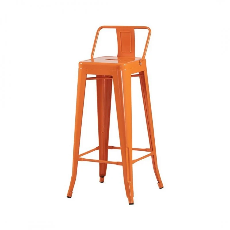 Tabouret de bar industriel avec dossier inspiré tolix Hauteur assise 66cm