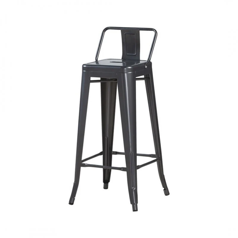 Tabouret de bar industriel avec dossier inspiré tolix Hauteur assise 66cm